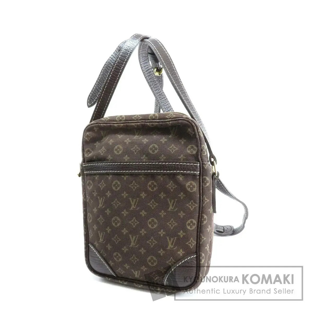 Louis Vuitton Danube Monogram Lin Shoulder Bag Canvas Leather Brown